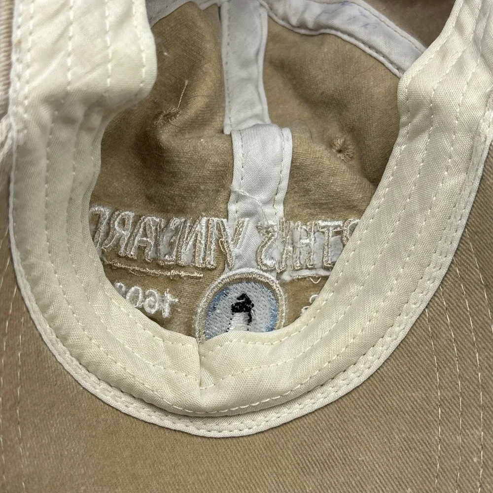 Vintage Hat Triangle Martha's Vineyard Tan Cotton Lighthouse Embroidered Cap